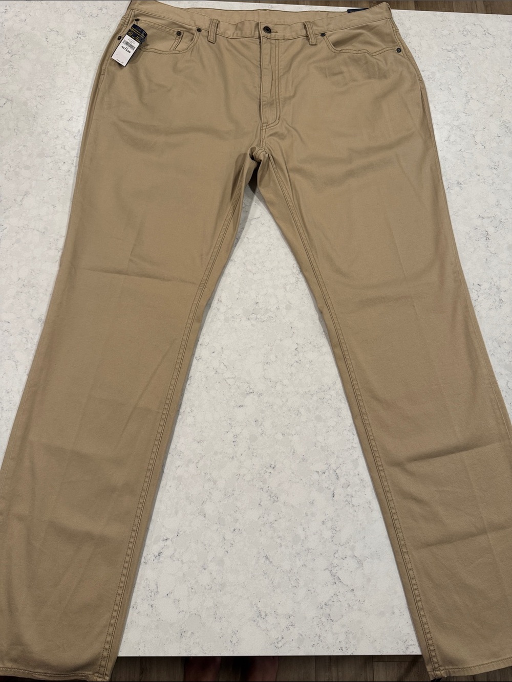 NWT Polo Ralph Lauren Flat Front Chino Dress Pants Mens 42x36 Tall Classic Beige